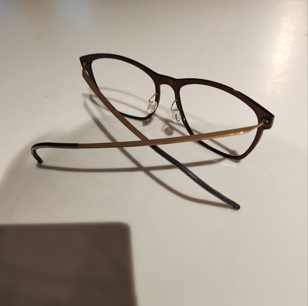 Brown and Gold Lindberg n.o.w Eyeglasses Frame